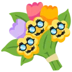 mazzo di fiori + faccina travestita