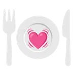 cuore che batte + piatto e posate