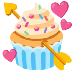 cuore con freccia + cupcake
