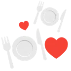 cuori che girano + piatto e posate