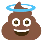 cacca + faccina con sorriso e aureola