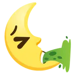 faccina che vomita + faccina ultimo quarto di luna