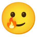 fuoco + faccina sorridente con lacrima