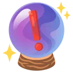 crystal ball + red exclamation mark