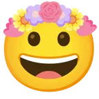grinning face + tulip