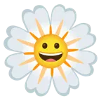 grinning face + blossom