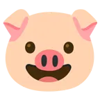 grinning face + pig face