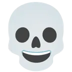 grinning face + skull