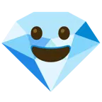 grinning face + gem stone
