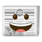 grinning face + newspaper