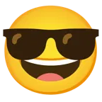 grinning face + smiling face with sunglasses