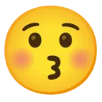 grinning face + kissing face with closed eyes