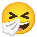 grinning face + sneezing face