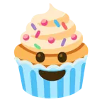 grinning face + cupcake