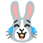 기쁨의 눈물을 흘리는 얼굴 + 토끼 얼굴