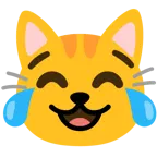 기쁨의 눈물을 흘리는 얼굴 + 고양이 얼굴