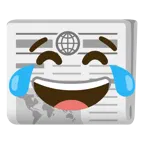 face with tears of joy + newspaper