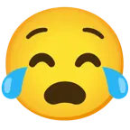 기쁨의 눈물을 흘리는 얼굴 + 괴로워하는 얼굴