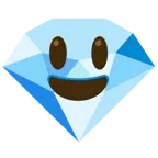 grinning face with big eyes + gem stone