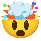 grinning face with big eyes + exploding head