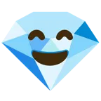 grinning face with smiling eyes + gem stone