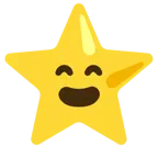 grinning face with smiling eyes + star