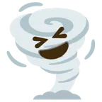 sorriso a bocca aperta con occhi chiusi + tornado