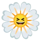 sorriso a bocca aperta con occhi chiusi + fiore