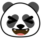 sorriso a bocca aperta con occhi chiusi + panda