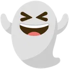 sorriso a bocca aperta con occhi chiusi + fantasma