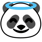 faccina con sorriso e aureola + panda