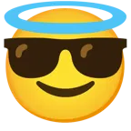 faccina con sorriso e aureola + faccina con sorriso e occhiali da sole