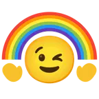 winking face + rainbow
