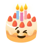 winking face + birthday cake