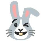 winking face + rabbit face