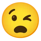 winking face + anguished face