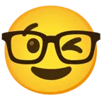 winking face + nerd face