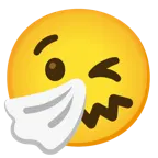 winking face + sneezing face