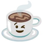 winking face + hot beverage