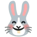 smiling face with smiling eyes + rabbit face