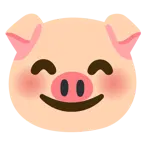 smiling face with smiling eyes + pig face