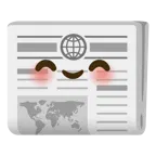 smiling face with smiling eyes + newspaper