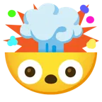 smiling face with smiling eyes + exploding head