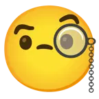 smiling face with smiling eyes + face with monocle