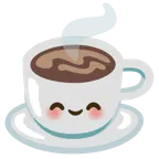 smiling face with smiling eyes + hot beverage