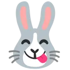 face savoring food + rabbit face