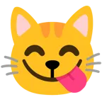 face savoring food + cat face