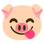 face savoring food + pig face