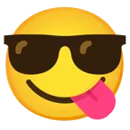 face savoring food + smiling face with sunglasses