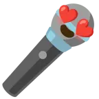 smiling face with heart-eyes + microphone